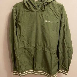 Primitive polyester, green pullover,